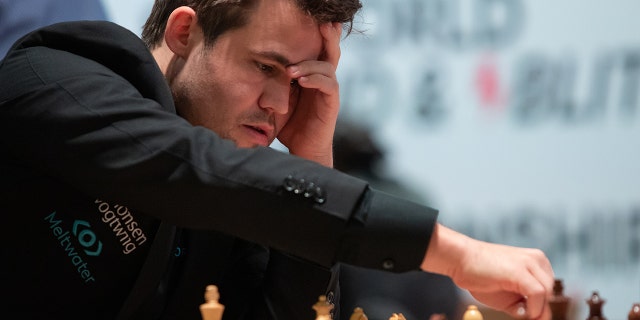Magnus Carlsen (NOR) during the FIDE Chess World Rapid & Blitz 2021 in Warsaw, Poland on December 28, 2021.
