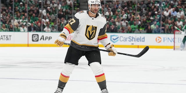 Max Pacioretty #67 of the Vegas Golden Knights skates against the Dallas Stars at the American Airlines Center on April 26, 2022 in Dallas, Texas. 