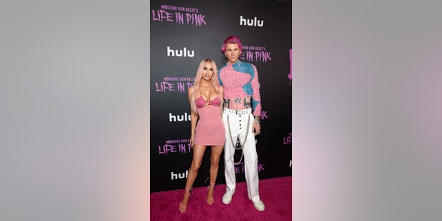 Megan Fox and Machine Gun Kelly dressed in Barbiecore at the premiere of MGK's film "Machine Gun Kelly's Life In Pink." 