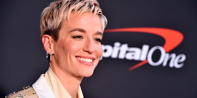 Soccer player Megan Rapinoe of OL Reign arrives at the ESPY Awards Wednesday, July 20, 2022, at the Dolby Theatre in Los Angeles.
