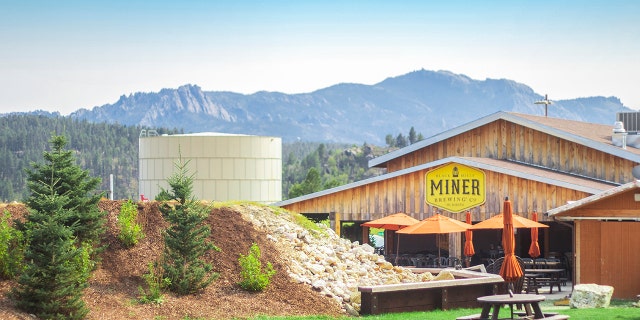 A view from the lawn of Miner Brewing in Hill City, South Dakota.