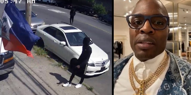 Video released by NYPD shows trio accused of stealing more than $1 million worth of jewelry from Brooklyn Bishop Lamor Miller-Whitehead (right) and wife.