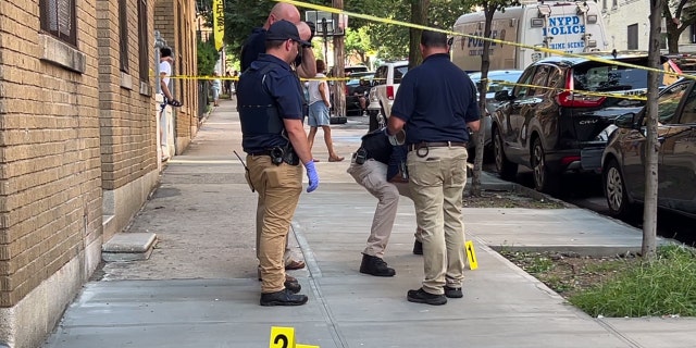 NYC Mayor Adams, police slam bail reform policies amid arrests of repeat offenders: 'Definition of insanity' 2 NYPD officers examine the scene of a stabbing on Decatur Ave. in the Bronx.