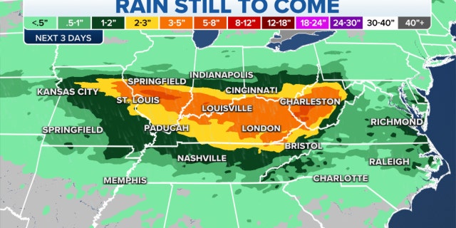Rain forecast over the Ohio and Mid-Mississippi Valleys