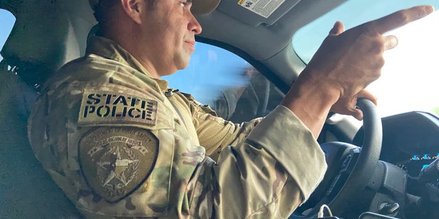 Lt. Chris Olivarez with the Texas Department of Public Safety patrolling the border on Thursday, July 14, 2022.