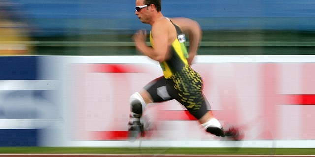 Oscar Pistorius competes in the men's 400 meters during the Golden Gala IAAF Golden League at the Olympic stadium in Rome July 13, 2007.
