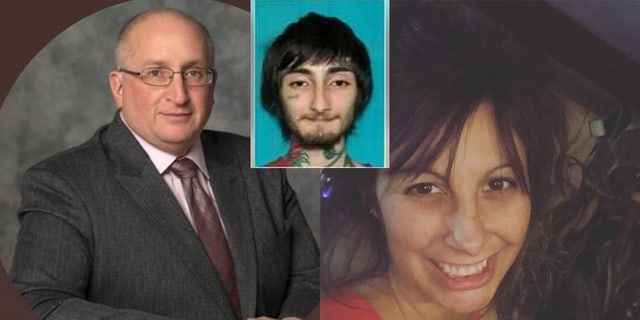 A photo illustration of accused July 4 shooter Robert Crimo III with his father, Bob Crimo (left) and mother Denise Pesina (right).