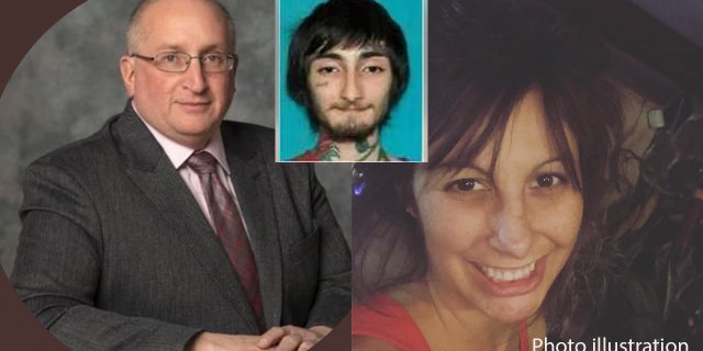 A photo illustration of accused July 4 shooter Robert Crimo III with his father, Bob Crimo (left) and mother Denise Pesina (right).