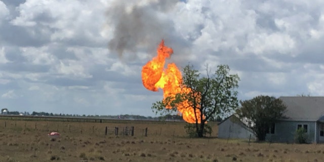 A home near a pipeline explosion in Fort Bend County, Texas