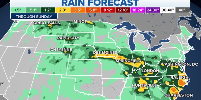 The national rain forecast