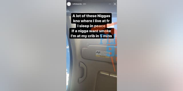 Rollie Bands posted on his Instagram story Friday afternoon.