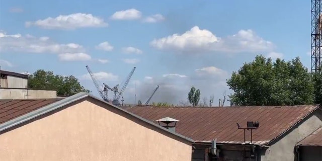 Ukraine said Russia fired missiles at Odesa's port Saturday, July 23, 2022, after agreeing to allow grain exports the previous day.