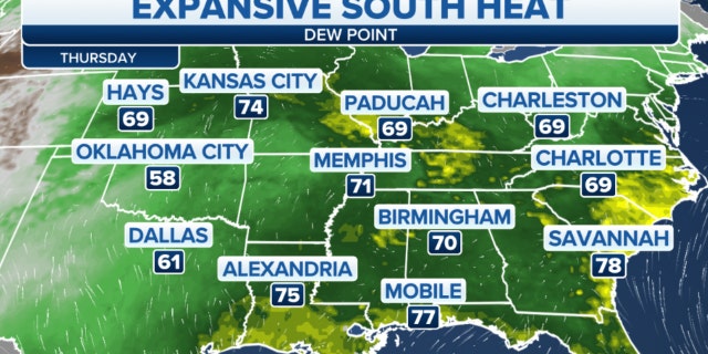 Southern dew points 