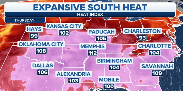 Expansive heat in the South 