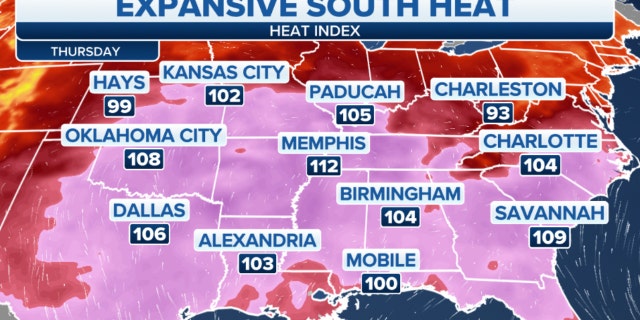 Expansive heat in the South 