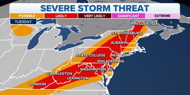 The threat of storms in the Northeast.