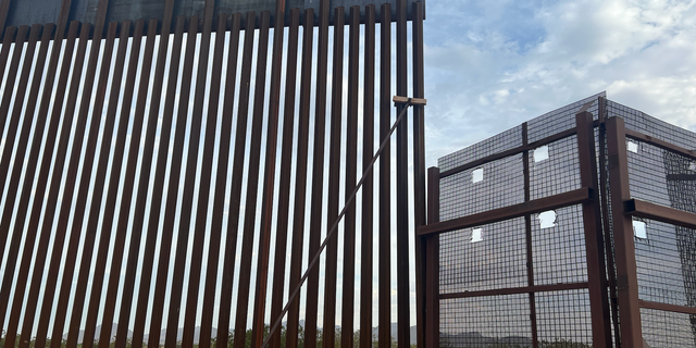 El Paso new and old border walls meet between the U.S. and Mexico.