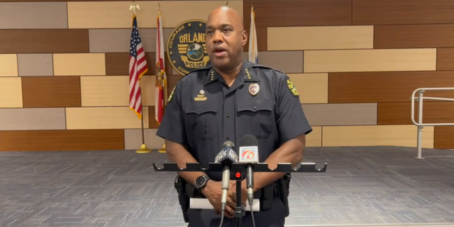 Orlando Police Chief Eric Smith during a press conference about a shooting around 2:00 a.m. on July 31, 2022. 