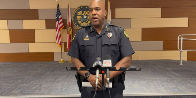 Orlando Police Chief Eric Smith during a press conference about a shooting around 2:00 a.m. on July 31, 2022. 