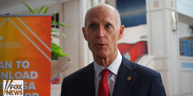 Sen. Rick Scott speaks with Fox News Digital at the Turning Point USA Student Action Summit in Tampa, Florida.