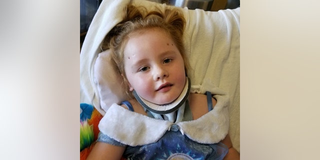 Little Shaylie spent 3 months in the hospital with a broken jaw in two places, a broken neck in two places, a broken femur, a fractured sacrum and a brain injury.