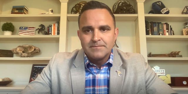 Republican Michigan gubernatorial candidate Garrett Soldano speaks with Brandon Gillespie of Fox News in an interview on July 26, 2022.