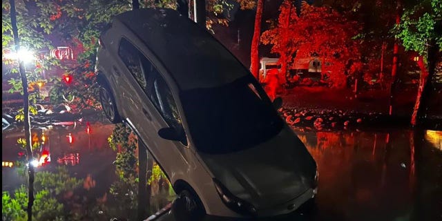 An SUV was swept away by floodwaters in eastern Tennessee Tuesday night.