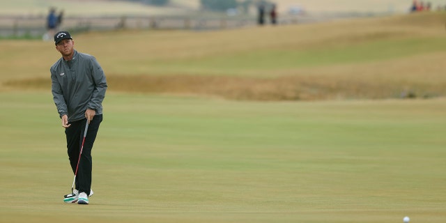Talor Gooch of the U.S. on the eighth green during the second round of the British Open on the Old Course at St. Andrews, Scotland, Friday July 15, 2022.