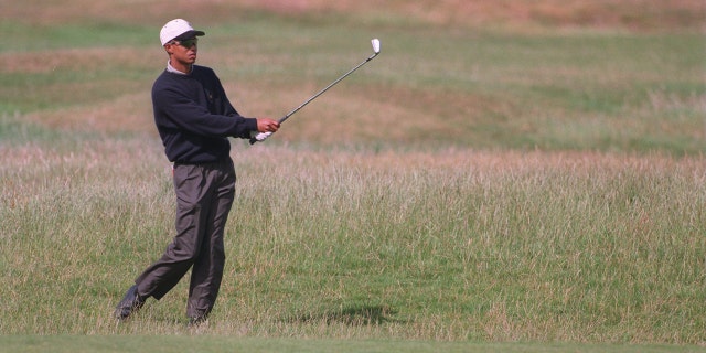 Tiger Woods at his first British Open in 1995.