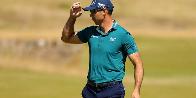 Cameron Tringale of USA reacts on the 18th during Day One of the Genesis Scottish Open at The Renaissance Club on July 07, 2022 in North Berwick, Scotland.