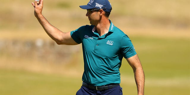 Cameron Tringale of USA reacts on the 18th during Day One of the Genesis Scottish Open at The Renaissance Club on July 07, 2022 in North Berwick, Scotland.