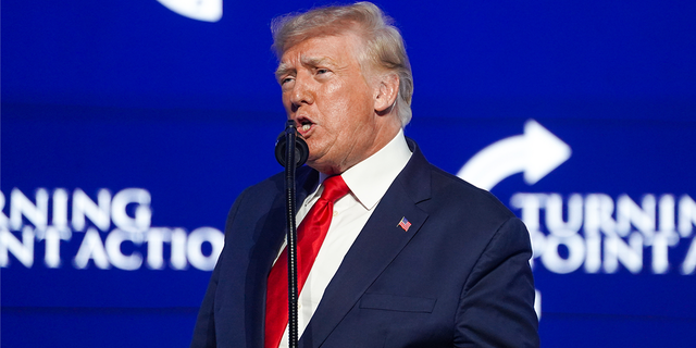 Former President Donald Trump speaks at the Turning Point USA Student Action Summit in Tampa, Florida on July 23, 2022.