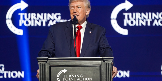 Turning Point USA Student Action Summit activists cheered former President Donald Trump during a Saturday speech