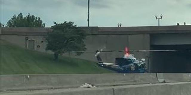 A USPP helicopter responding to an accident. 