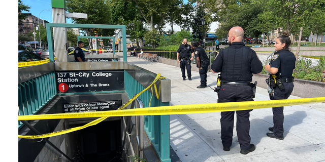 New York City police respond to a crime in progress inside the 137 Street/City College train station.