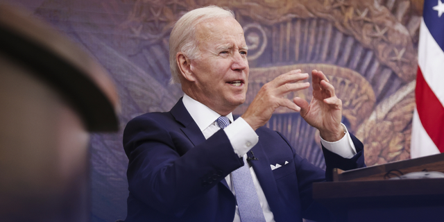 President Joe Biden speaks in Washington, Thursday, July 28, 2022. The drumbeat of recession grew louder after the U.S. economy shrank for a second straight quarter, as decades-high inflation undercut consumer spending and Federal Reserve interest-rate hikes stymied businesses and housing.