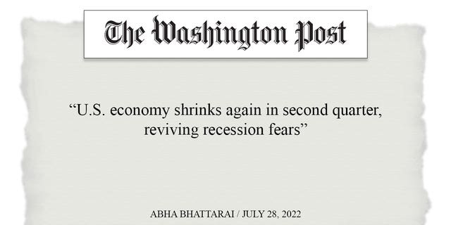 A Washington Post headline on the new GDP report.