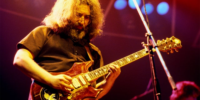 Jerry Garcia of The Grateful Dead performs at Wembley Empire Pool, London, on April 7, 1972.