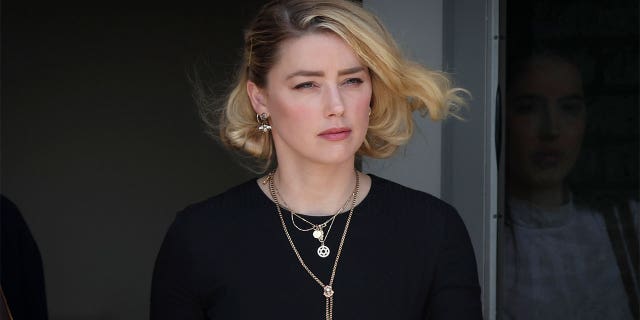 Amber Heard leaving court.