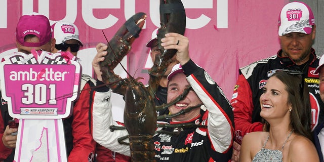 Bell won a 21-pound lobster as part of the track's tradition.