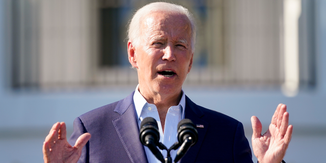 President Joe Biden speaks during a Fourth of July celebration for military families at the White House, Monday, July 4, 2022.