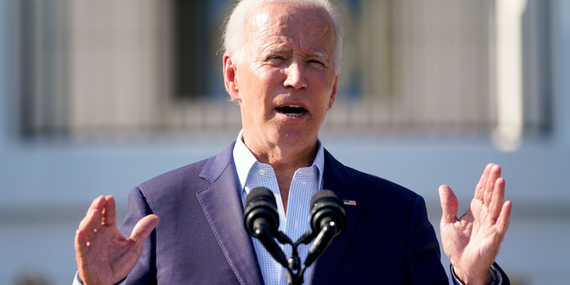 President Joe Biden speaks during a Fourth of July celebration for military families at the White House, Monday, July 4, 2022.