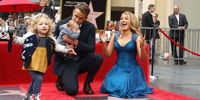 Blake Lively and Ryan Reynolds have three daughters together (two pictured) named James, Inez and Betty. 
