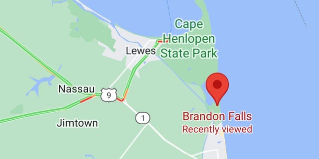 A pin briefly appeared on Google Maps appearing to show the spot where President Biden fell off his bike