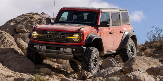 The Bronco Raptor has a detachable front sway bar and 14 inches of wheel travel in the rear.