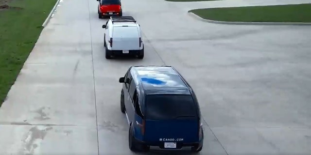 The Canoo vehicles were brought to the Kennedy Space Center for evaluations.