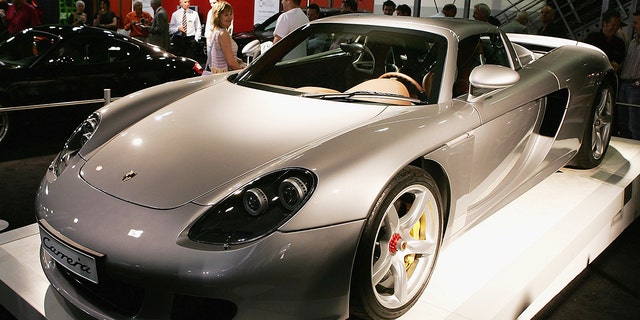 The Porsche Carrera GT is powered by a mid-mounted V10 engine.