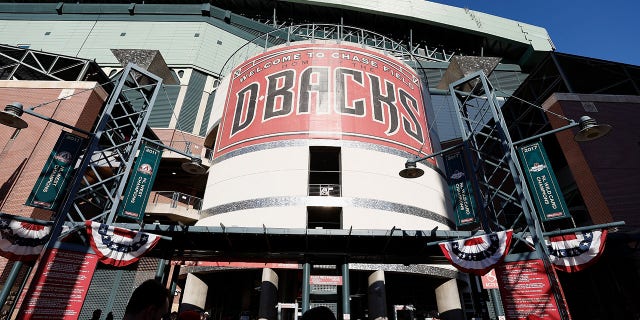 A view outside Chase Field, April 7, 2022, in Phoenix, Arizona.