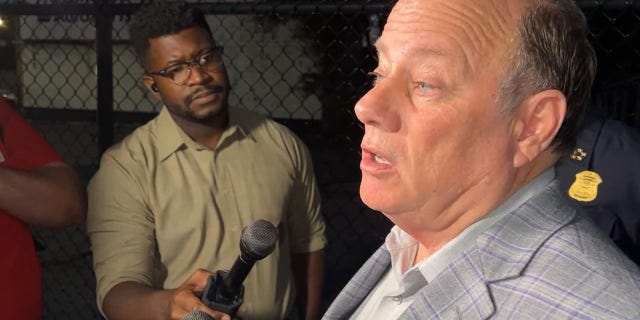 Detroit Mayor Mike Duggan speaks at a press conference on Wednesday. 