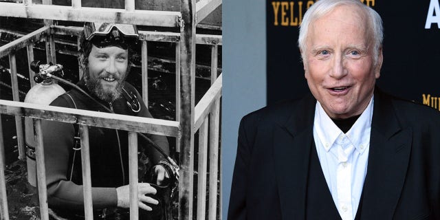 Richard Dreyfuss in "Jaws" and now.